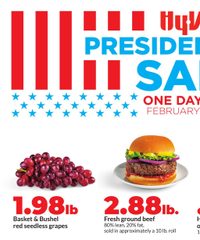 Hy-vee Ad President's Day Sale February 17, 2025