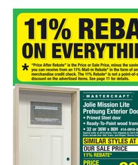 Menards Ad 11% Rebate* Sale March 5 - 16, 2025